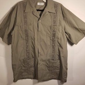 Platoon Green SZ Large Mens Short Sleeve Button Up